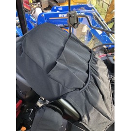 Durafit Seat Covers, Compatible with Yanmar Tractors YT235, Cab and Open 1 Piece SEAT with ARMRESTS Exact fit seat Covers with Full Backs with Pockets and armrest Covers...Black