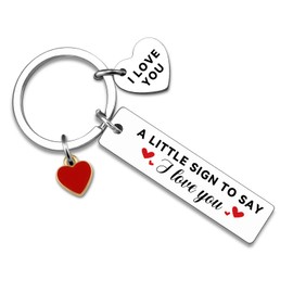 AOBIURV Long Distance Relationship Gifts for Women Men I Love You Keychain for Couples Girlfriend Boyfriend Wife Husband Birthday Valentines Day Anniversary Wedding Decor