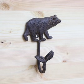 Fyne-Finds Metal Rustic Bear Coat Single Hook Coat Key Hanger Vintage Animal Wall Mounted Door Decorative Gift