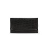 Genuine Croc Leather Premium Quality Rolling Bacci Pouch (Black)