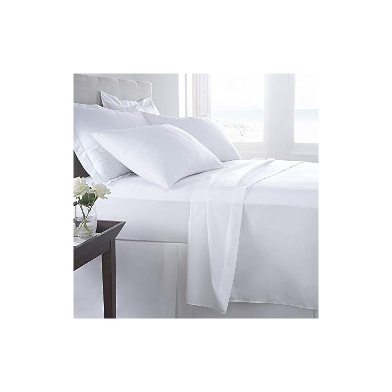 Hachette] KING SIZE WHITE 100% EGYPTIAN COTTON FITTED SHEET IN