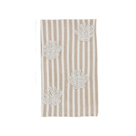 Mud Pie Fan Shell Beaded Sea Towel; 26" x 14"