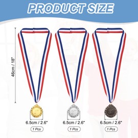 PATIKIL Gold Award Metals, 3 Pack 1st 2nd 3rd Prize Medals Ring Winner Medals with Neck Ribbon for Games Sports Competitions Spelling Bees