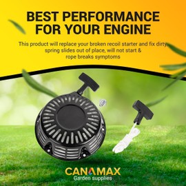 Canamax GX270 Recoil Pull Starter w/Pull Cord Rope for Honda GX240 8hp 9hp Champion Predator 301cc Recoil Starter Assembly Replacement Part 28400-ZE2-W01ZA Rotary 26-10469