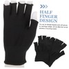 KONTONTY Protective Half Finger Gloves Nylon Coated Non-slip Thin Design