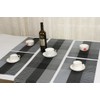 Famibay PVC Heat Resistant, Washable, Vintage, Vinyl Table Runner, Black