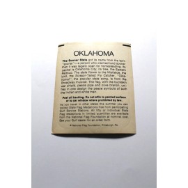 1972 VINTAGE GULF OIL OKLAHOMA STATE FLAG TRAVEL STICKER DECAL WITH HISTORY