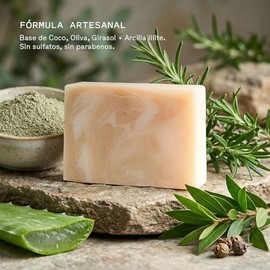 Botanicus Jabón Facial Anti-Imperfecciones Botanic Detox 100 Ingredientes Naturales, Limpiador Facial con Arcilla Verde, Árbol de Té y Aloe Vera,...  