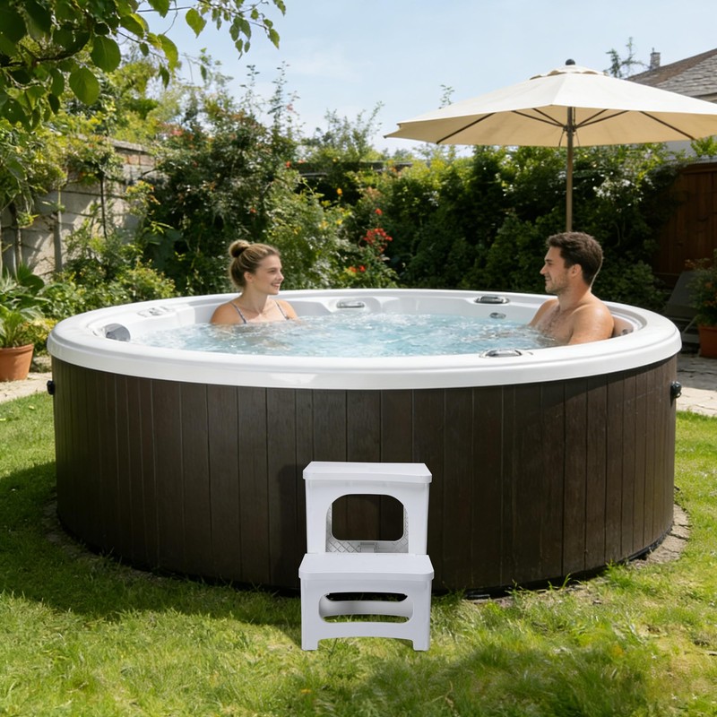 Foldable Spa Hot Tub Steps, Non-Slip 2 Step Stool Pool
