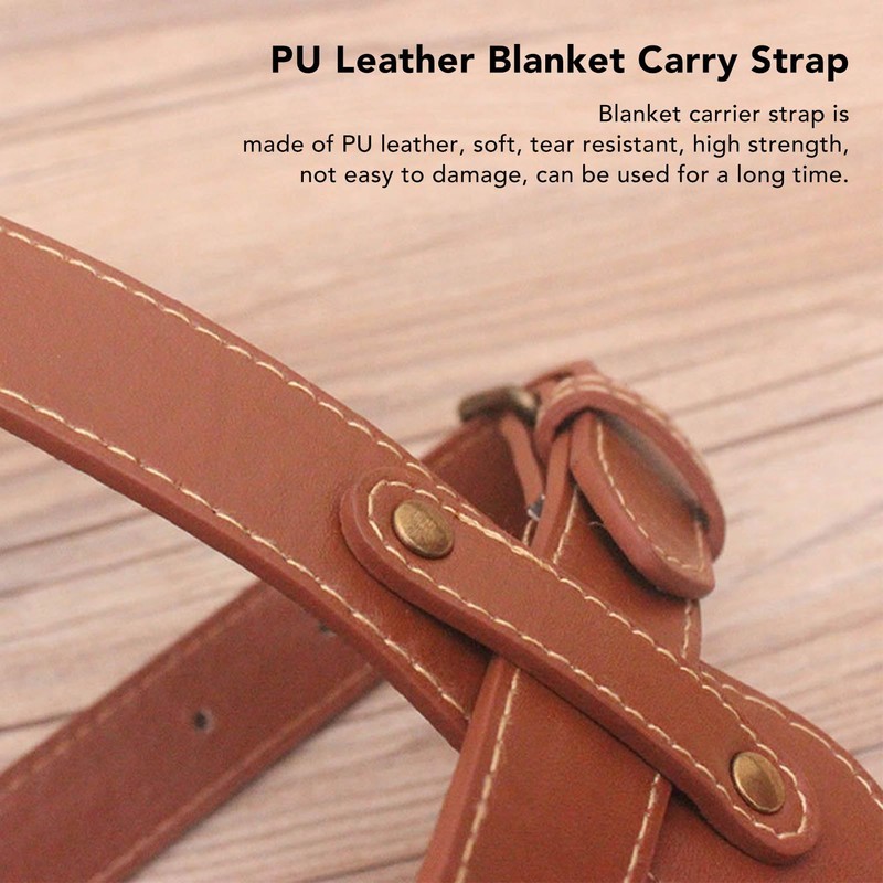 Leather Like Blanket Carrying Sling Synthetic Leather Blanket Strap Changeable