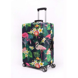 Periea Luggage Covers for Suitcases – Suitcase Cover – Premium Elasticated Material – Small, Medium, Large or Extra Large (Medium, Tropical Flamingos)