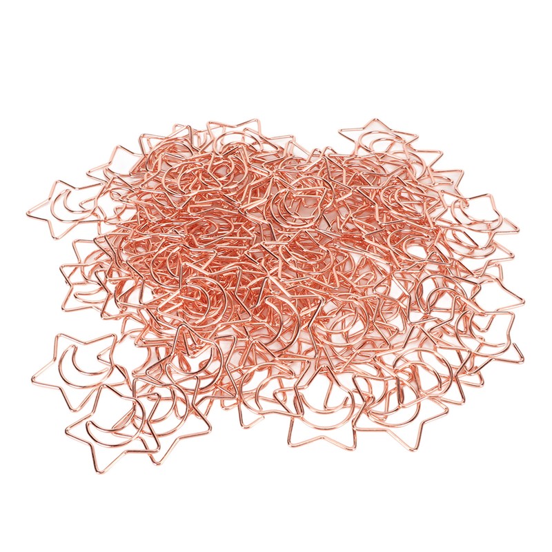 100pcs Star Moon Paper Clips Prevent Rust Skid Resistance Cute