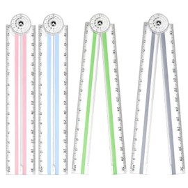 4 Pcs Foldable Rulers, Clear Foldable Rulers for School Student, Sturdy and Practical Transparent Ruler, Reusable 30cm Ruler Foldables for School, Office, Drawing & Crafts