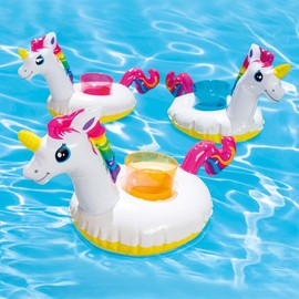 INTEX 57506 Pool Drink Holder, Unicorn Drink Holder, Set of 3, 16.1 x 7.9 inches (41 x 20 cm)