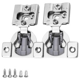 Pack of 2 goldenwarm Kitchen Cabinet Hinges 1/2in Overlays for Furniture Soft Closing Hinges Concealed Cabinet Door Hinges Satin Nickel Cupboard Hinges Self Close Stainless Steel Hinges