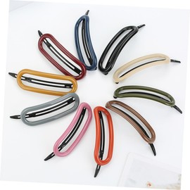 SAFIGLE 10Pcs Oval Hair Clips for Women Fashion Plastic Barrettes Strong Hold Simple Solid Color Hair Accessories for Girls for Daily Use