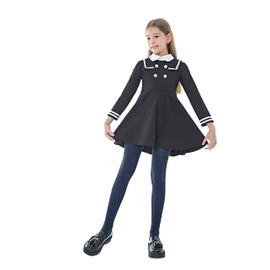 leg elegant Girls Microfiber Soft Opaque Footed Dance Tights and Stockings (Navy, 2-4)