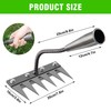 6 Teeth Carbon Steel Garden Weeding Rake, Weed Remover Tool