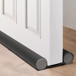 Door Draft Stopper, Door Noise Blocker, Soundproof Door Seal, Cuttable, Seal Insulator Noise Stopper Weather Stripping Breeze Blocker, Reduce Noise Adjustable Door Sweeps, Black, 6 Foam Strips