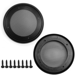 Fielect 2Pcs 5.5inch Speaker Grill Cover Mesh Decorative Circle Woofer Guard Protector Cover Audio Accessories Black Cloth Cover
