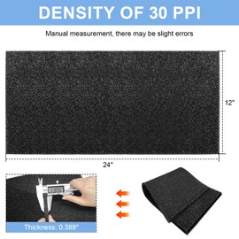 Giokyi Universal Filter Foam, Aquarium Sponge Filter Pad Bio Filter Media Foam Sponges Perfect for Cutting and Fitting Air Filter Housing 12" x 24" x 3/8" (30 PPI)