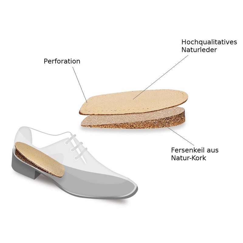 FabaCare Corbby Heel Cork Premium Leather Orthopaedic Heel, Cork Heel