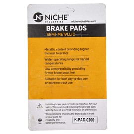 NICHE Brake Pad Set for Harley-Davidson Tour Glide Electra Road King Polaris Trail Indy 500 Rear Semi-Metallic