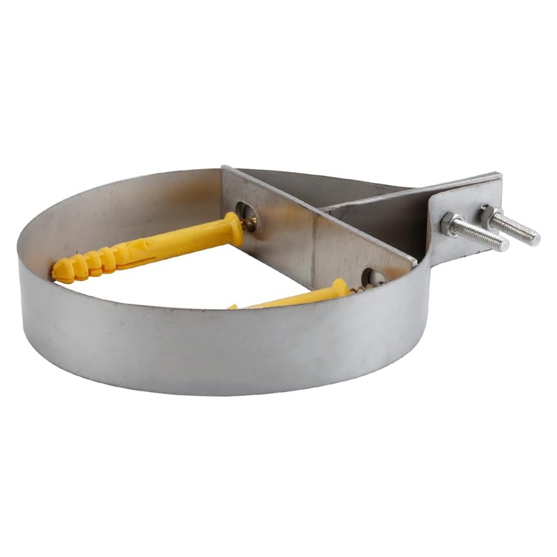 Durlo Chimney Pipe Bracket Metal Wall Strap Adjustable 125mm Diameter