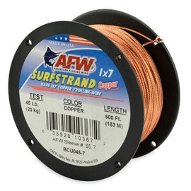 American Fishing Wire Surfstrand Copper 1x7 Bare Trolling Wire, Copper, 600-Feet/45-Pound
