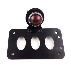 TASWK Side Mount Vertical License Plate Bracket Holder Brake Taillight for Yamaha, Suzuki, Kawasaki, Custom Bike, Cruiser, Choppers (Diamond)