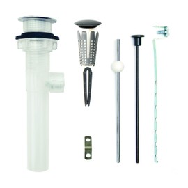 PF WaterWorks PF0731-ORB-TR-WS SinkSTRAIN Never Clog Hair Catcher Sink/Lavatory Pop-Up Drain, Transparent ABS Body with Overflow, Oil Rubbed Bronze