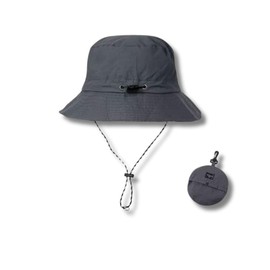 Capprecier Safari Hat, Men's Hat, Foldable, UV Protection, Waterproof, Breathable, UV Protection, Ultra Lightweight, Quick Drying, Bucket Hat, Outdoor, Spring, Summer, Autumn, Unisex, gray (dark gray)
