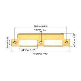 sourcing map Door Strike Plate, 180mm x 40mm 201 Stainless Steel Latch Deadbolt Strike Plate for Door Frame Door Jamb, Gold