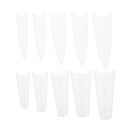 Baluue 2 Boxes Nail Set Nail Tips Fake Nail Kit Clear Nail Extensions Artificial False Nails Tips False Fingernails Manicure Extension Covers Long Fake Nails Plastic Transparent