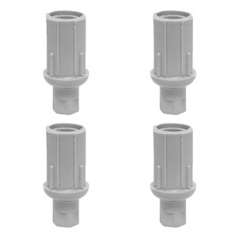 Liyufecor 4Pcs Adjustable Plastic Bullet Feet, Adjustable Height Round Base Table Feet for 1-5/8" O.D. Tubing Table Sink Equipment Stand