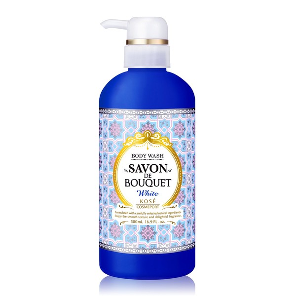 KOSE Sabund Bouquet, White, Body Wash, 100% Pure Soap, 16.9 fl oz (500 ml)