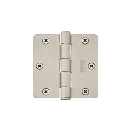 Emtek 3-1/2" x 3-1/2" 1/4" Radius Corners Residential Plain Bearing Hinges, Solid Brass 10 Finish Options (Sold AS Pairs) (Satin Brass US4)