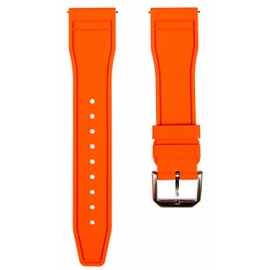 Strapseeker FKM Rubber Watch Band- Compatible with IWC Schaffhausen- 20mm, 22mm Quick-Release Watch Strap (20mm, Orange)