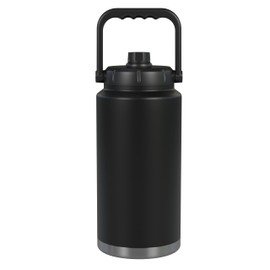 FIFTY/FIFTY 128 Ounce Water Jug; Stainless Steel Vacuum Insulated; Matte Black