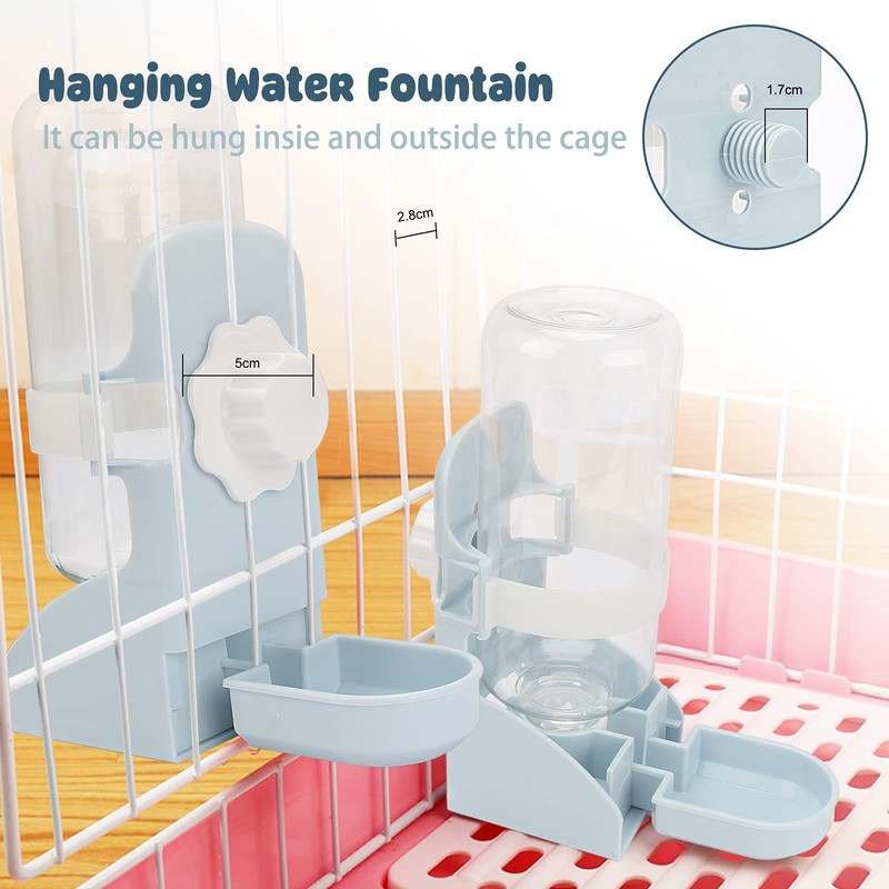 Rypet Rabbit Water Bottle No Drip - 17oz Hanging Water