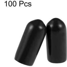 MACHSWON 100pcs Rubber End Caps 5mm Inner Diameter Vinyl Round End Caps Screw Thread Protective Caps for Protecting Screws, Pipes, Cables, Wires etc