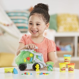 Play-Doh Wheels 2-in-1 Müllabfuhr mit Müllknete und 3 Dosen, Multi