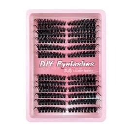 Cluster Lashes Lash Extension D Curl 60D 216Pcs Lash Clusters Individual Lashes Soft DIY Eyelash Extensions Mixed Tray Eyelash Clusters Easy Diy Lash Natural Look (60D-0.07D,8-16mm)
