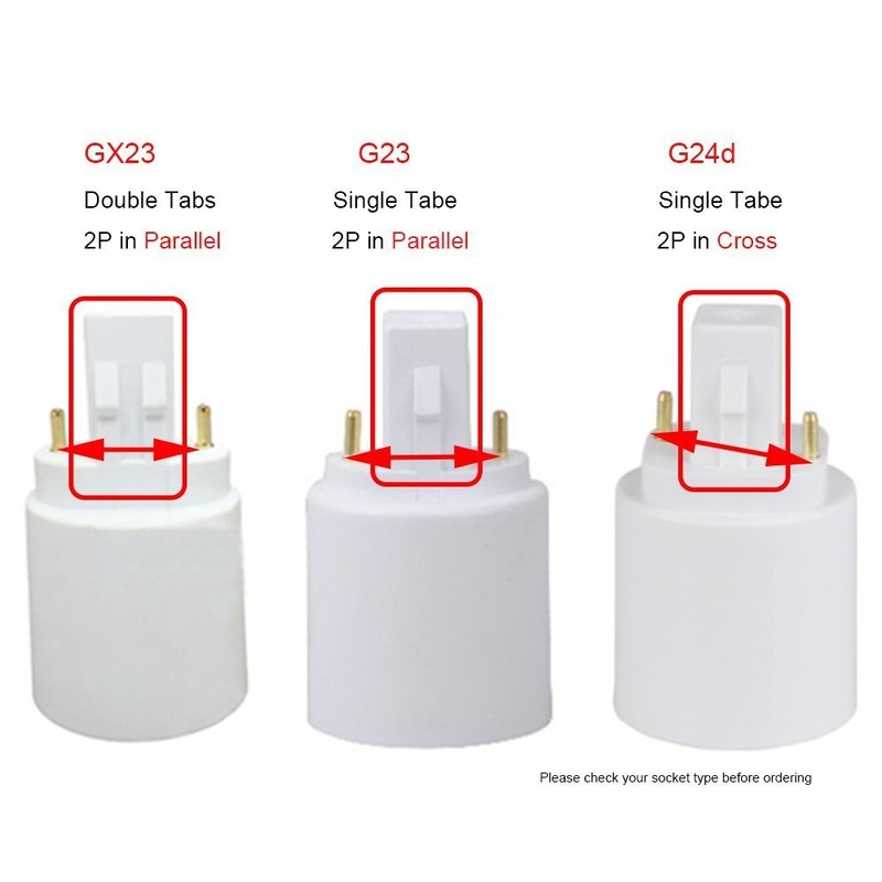 E-Simpo 4pcs G23 to E26/E27 Adapter 2Pin Socket Adapter G23