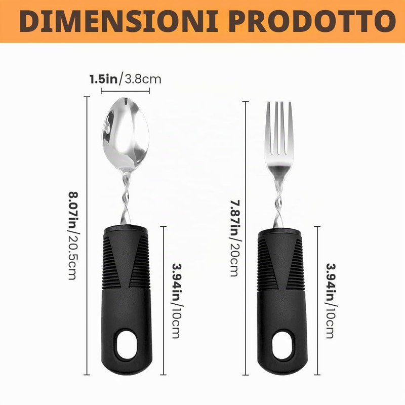 Parkinson - Posate con manico spesso, per anziani e disabili,