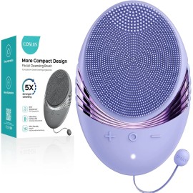 COSLUS Facial Cleansing Brush Face Scrubber : Silicone Waterproof Rechargeable Face Wa