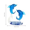 Double Crystal Glass Dolphins Figurines Collectibles, Miniature Handmade Sea Animal