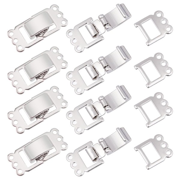 SUPERFINDINGS Pack of 8 platinum folding clasps made of brass