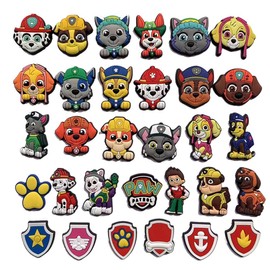 Yangsiw 31 Pcs Cute Paw_Patrol Shoe Charms,Garden Shoes Cartoon Decoration Shoe Charm Pack for Girls Boys and Adult,Bracelet Wristband Charms Party Gifts