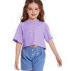 Girls Short Sleeve Crop Tops Kids Fashion Oversized Cute Crew